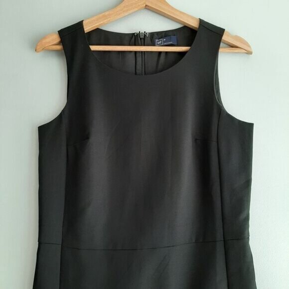 GAP | Classic Sleeveless Sheath Knee Length Dress Cotton Blend Black Sz 2 - Picture 2 of 11